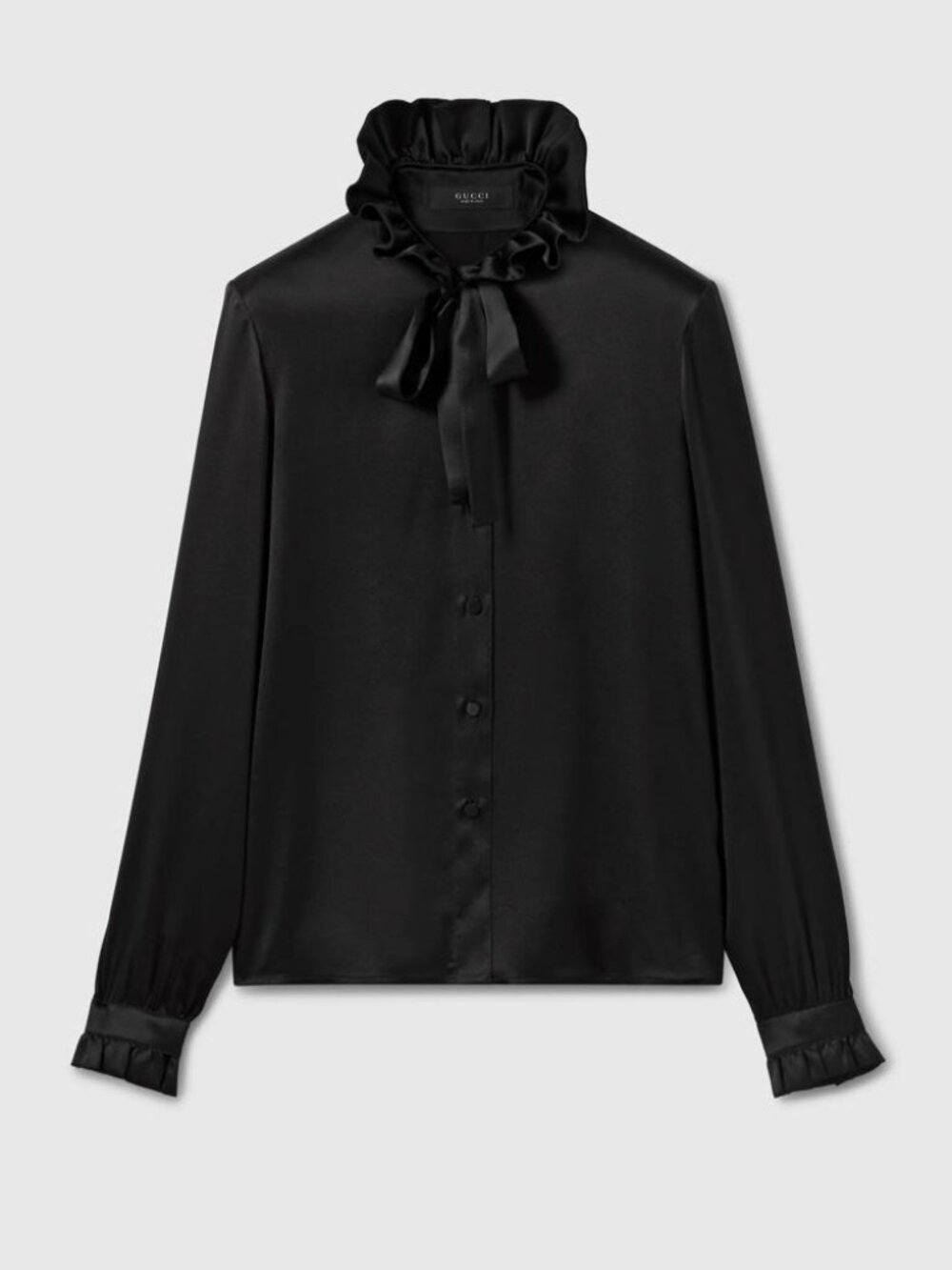Gucci Silk Satin Shirt With Bow Tag Size 42 Women